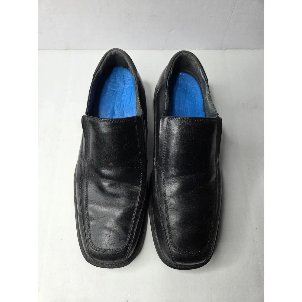 Dockers Mens Black Leather Square Toe Slip On Dress Shoes Loafers 5414‎